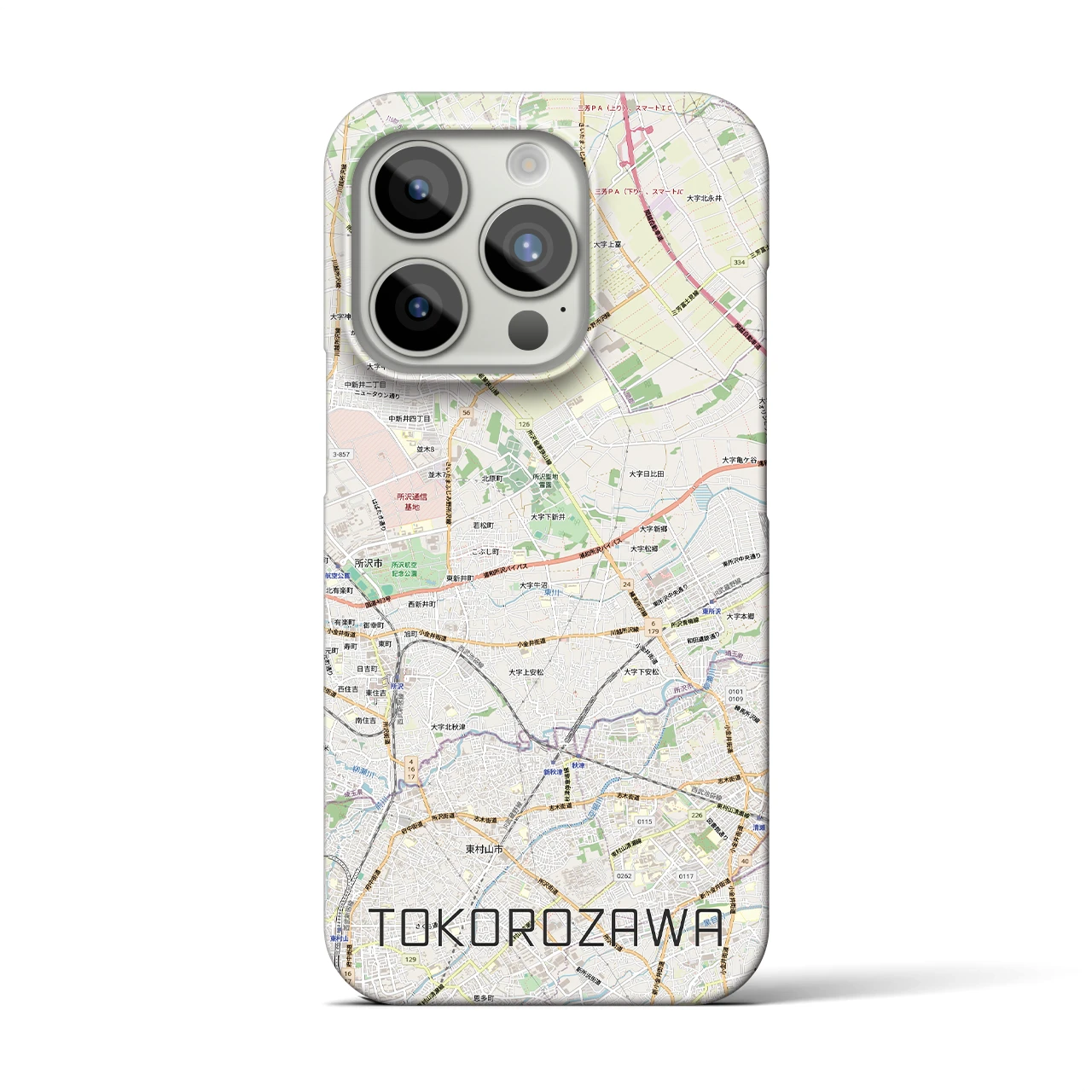 【所沢3（埼玉県）】地図柄iPhoneケース（バックカバータイプ）
