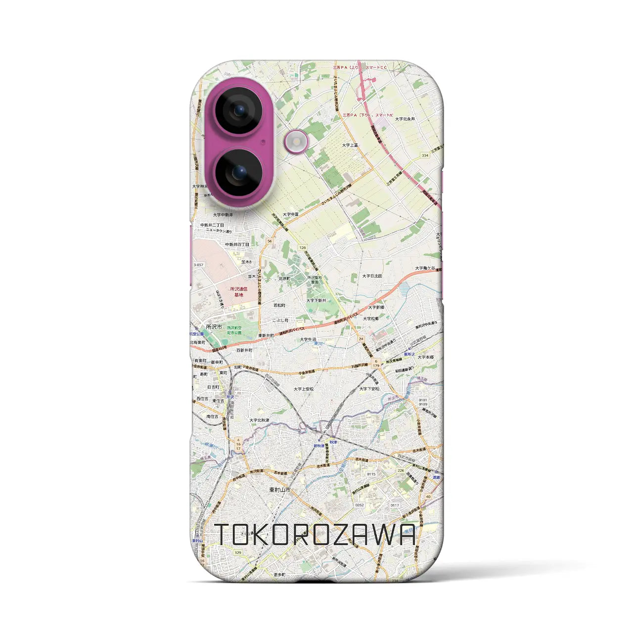【所沢3（埼玉県）】地図柄iPhoneケース（バックカバータイプ）