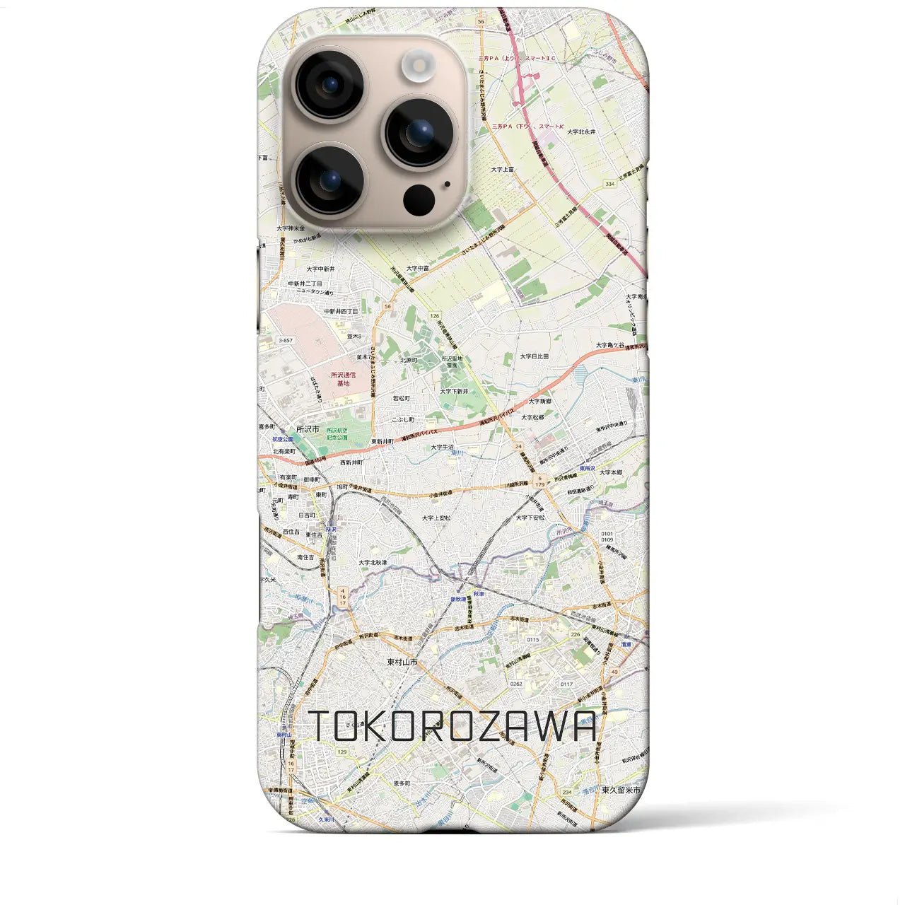 【所沢3（埼玉県）】地図柄iPhoneケース（バックカバータイプ）