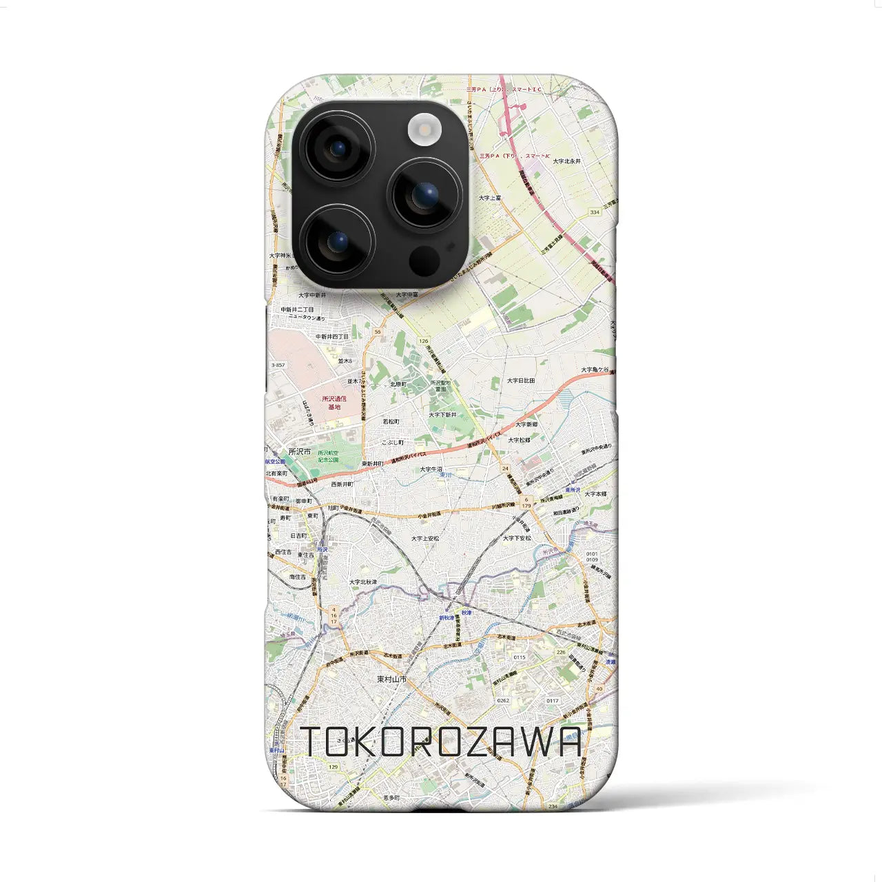 【所沢3（埼玉県）】地図柄iPhoneケース（バックカバータイプ）