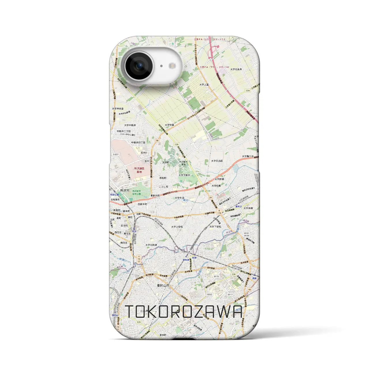 【所沢3（埼玉県）】地図柄iPhoneケース（バックカバータイプ）