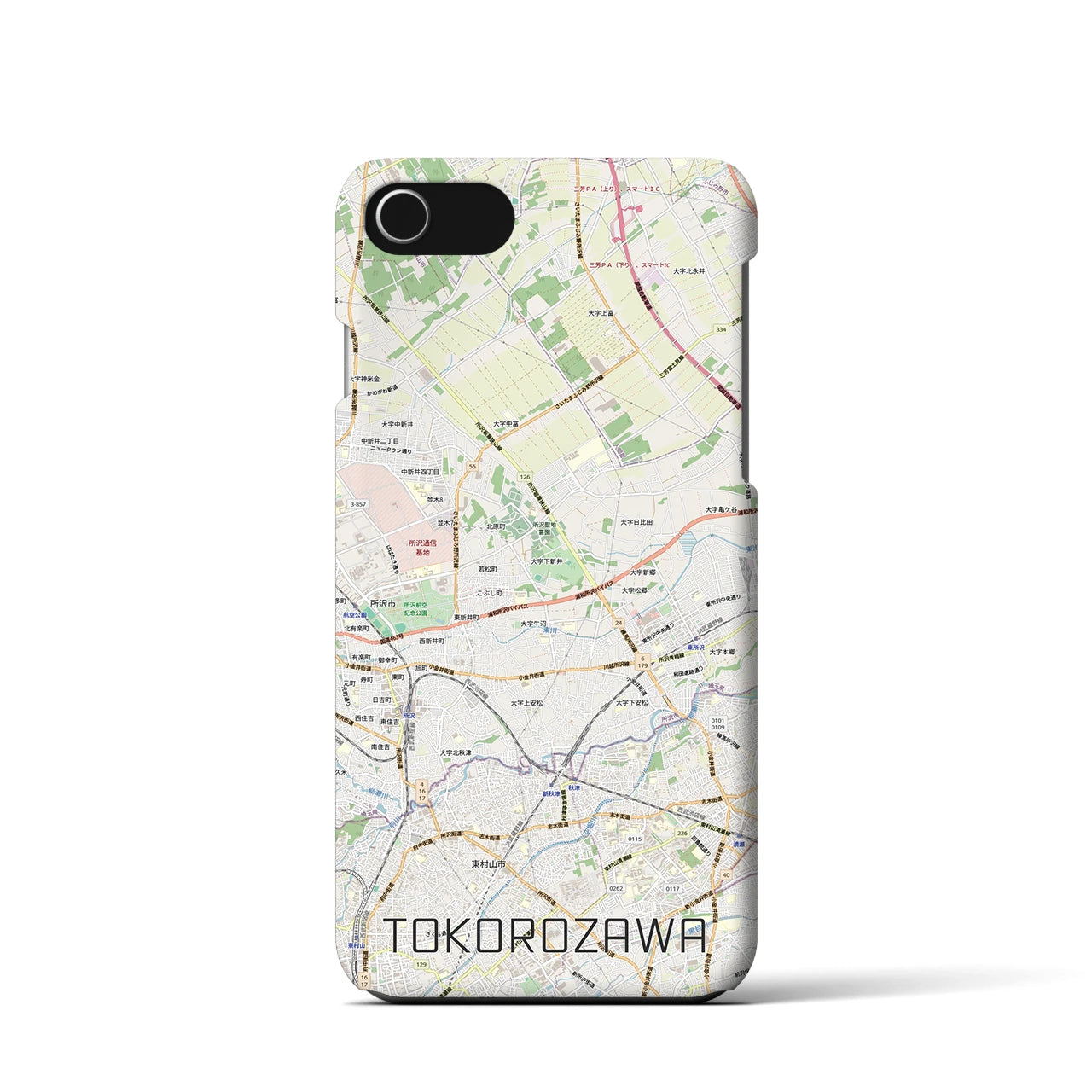 【所沢3（埼玉県）】地図柄iPhoneケース（バックカバータイプ）
