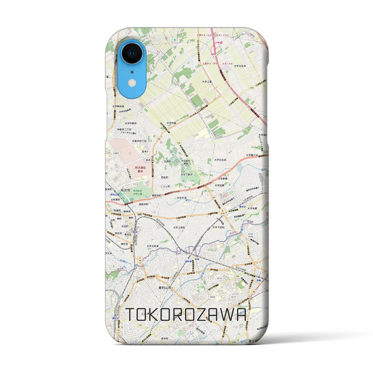 【所沢3（埼玉県）】地図柄iPhoneケース（バックカバータイプ）
