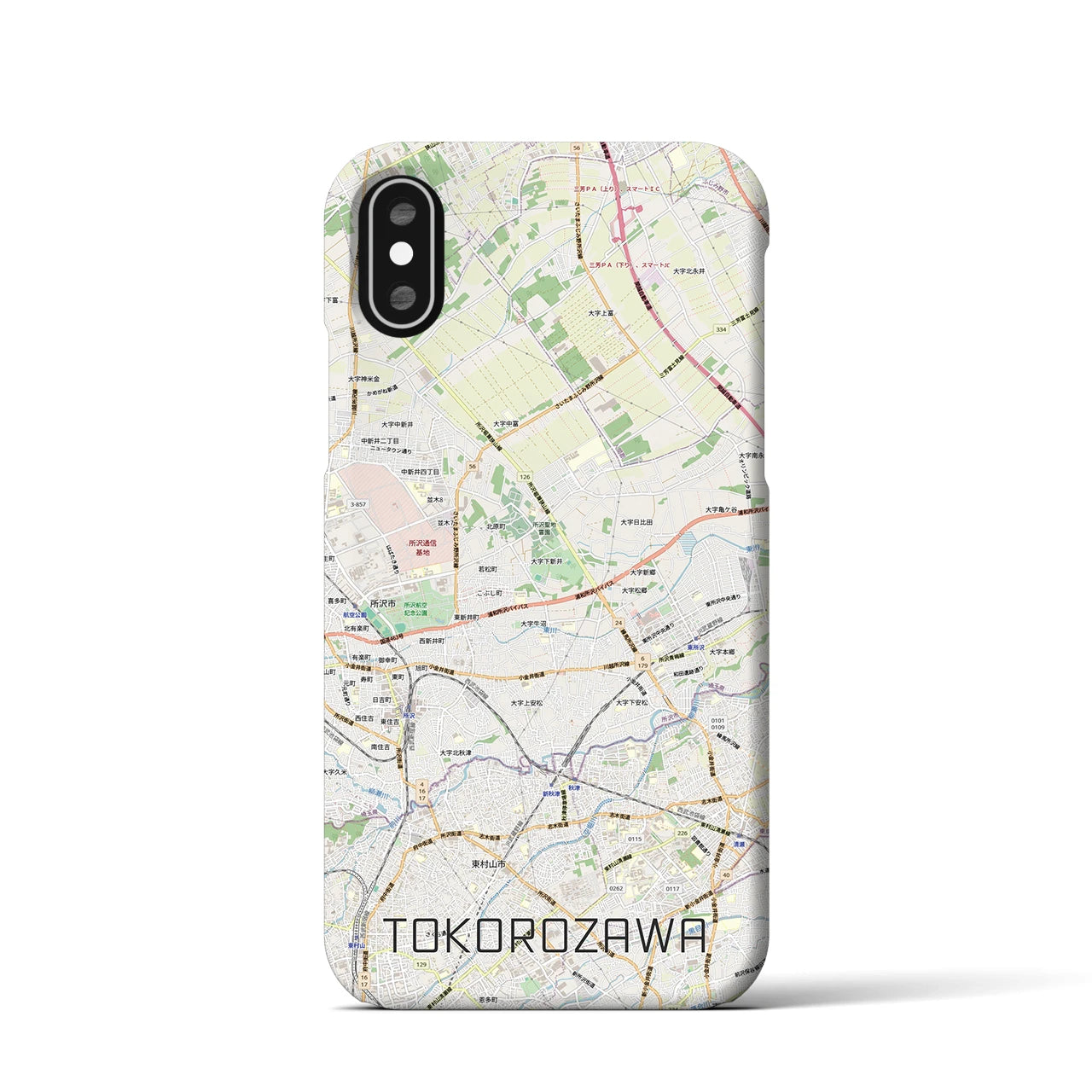 【所沢3（埼玉県）】地図柄iPhoneケース（バックカバータイプ）