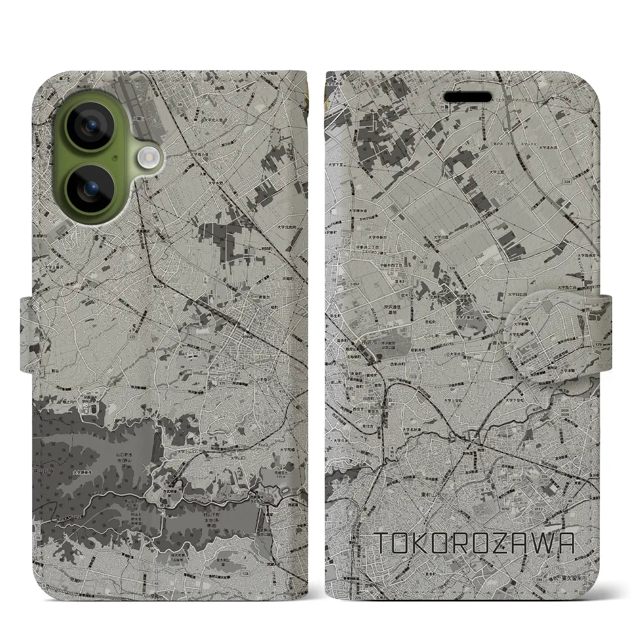 【所沢3（埼玉県）】地図柄iPhoneケース（手帳タイプ）