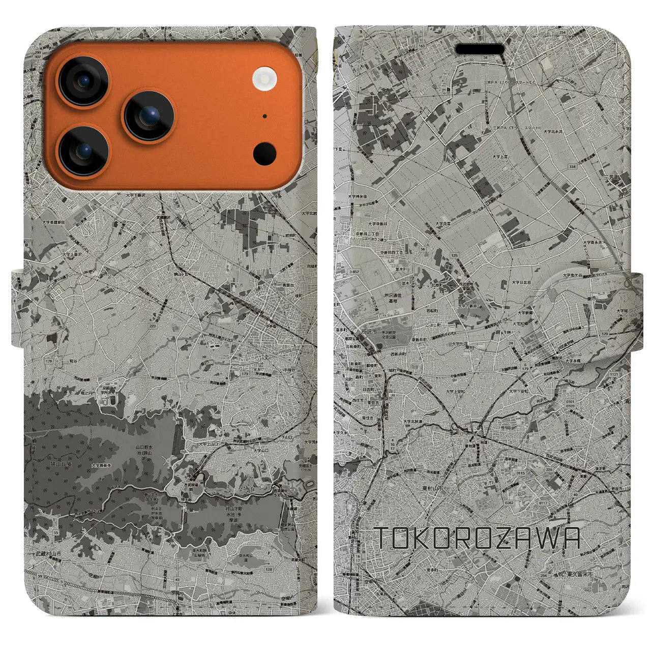 【所沢3（埼玉県）】地図柄iPhoneケース（手帳タイプ）