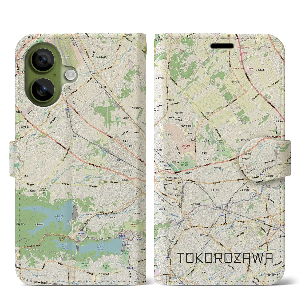 【所沢3（埼玉県）】地図柄iPhoneケース（手帳タイプ）