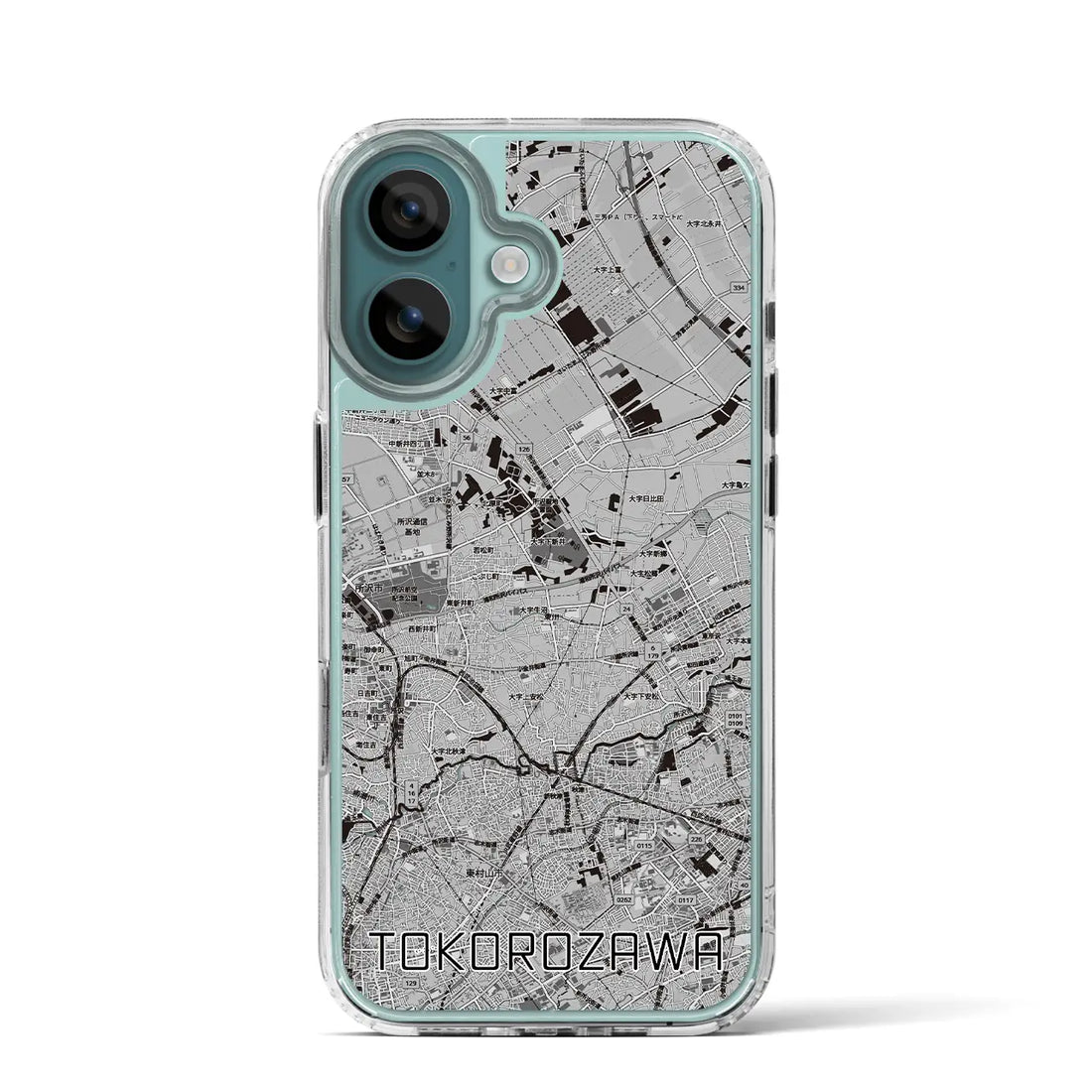 【所沢3（埼玉県）】地図柄iPhoneケース（MagSafeタイプ）モノトーン・iPhone 16 Pro 用