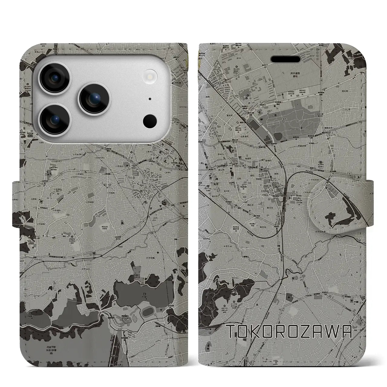 【所沢（埼玉県）】地図柄iPhoneケース（手帳タイプ）