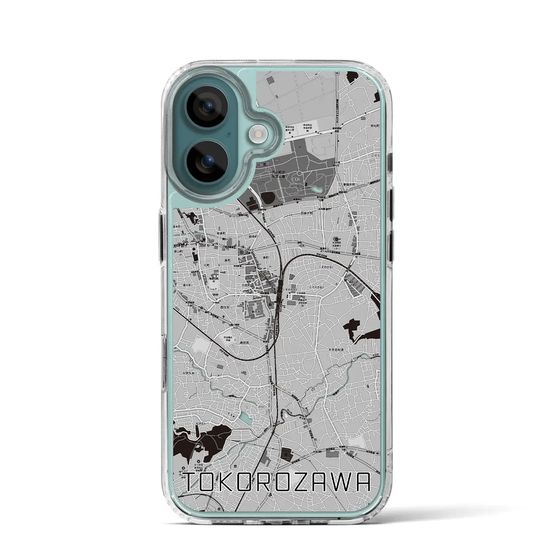 【所沢（埼玉県）】地図柄iPhoneケース（MagSafeタイプ）モノトーン・iPhone 16 Pro 用