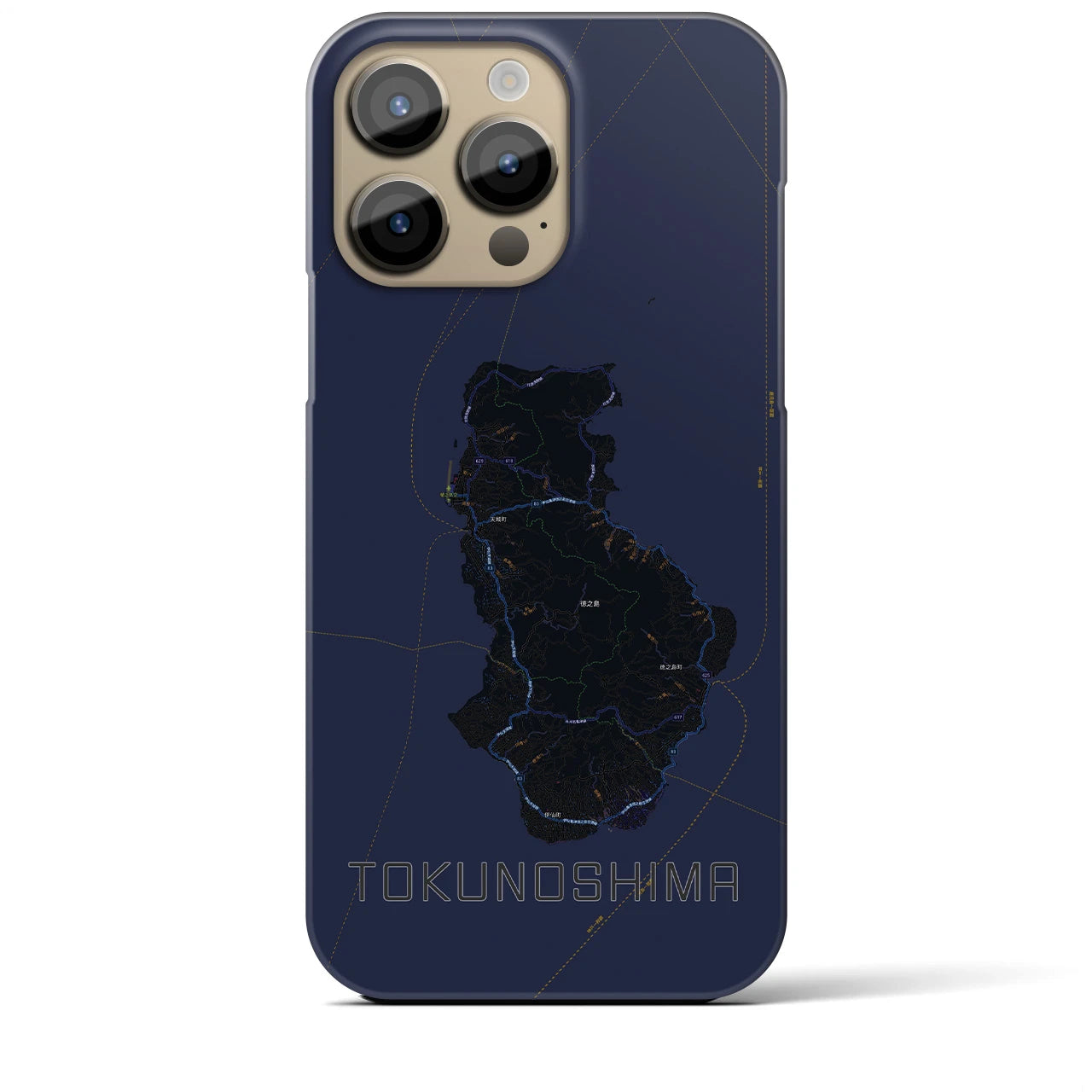 【徳之島（鹿児島県）】地図柄iPhoneケース（バックカバータイプ）