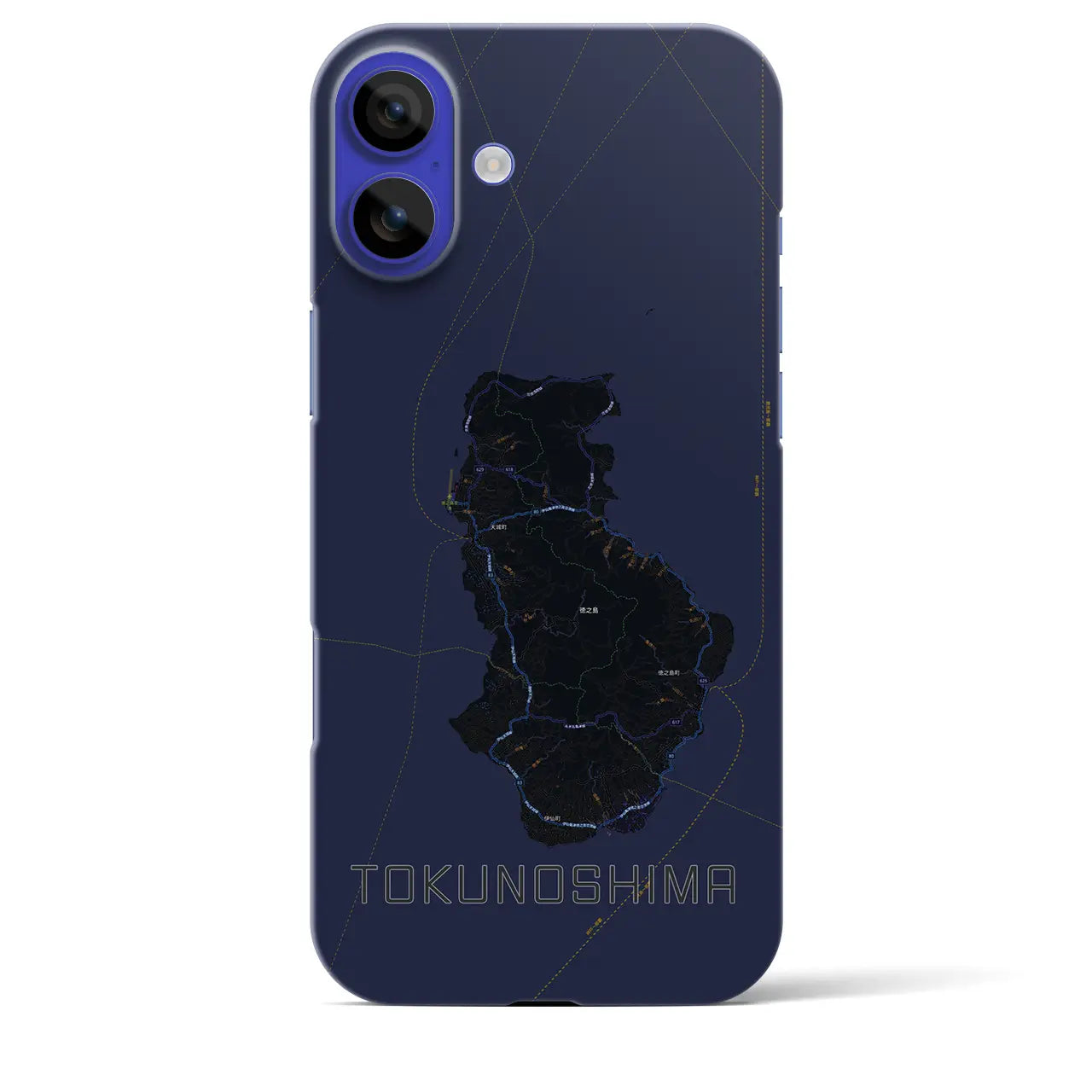 【徳之島（鹿児島県）】地図柄iPhoneケース（バックカバータイプ）