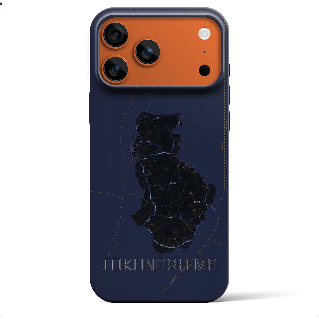 【徳之島（鹿児島県）】地図柄iPhoneケース（バックカバータイプ）