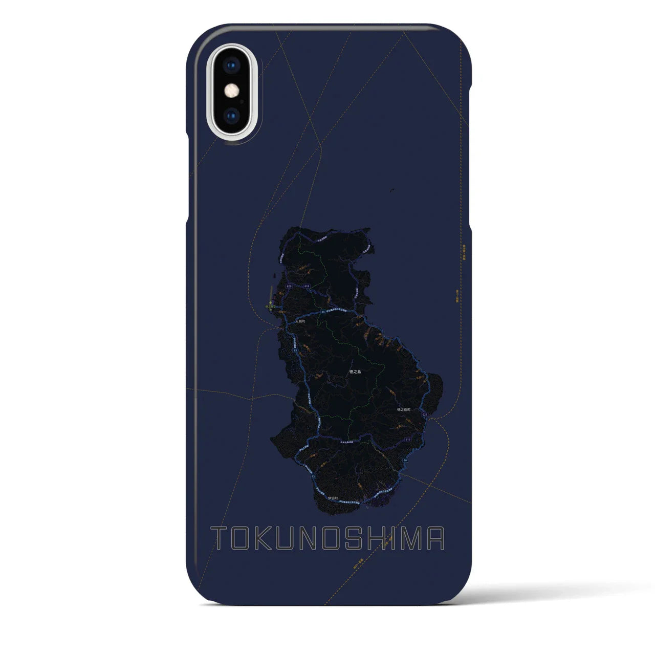 【徳之島（鹿児島県）】地図柄iPhoneケース（バックカバータイプ）