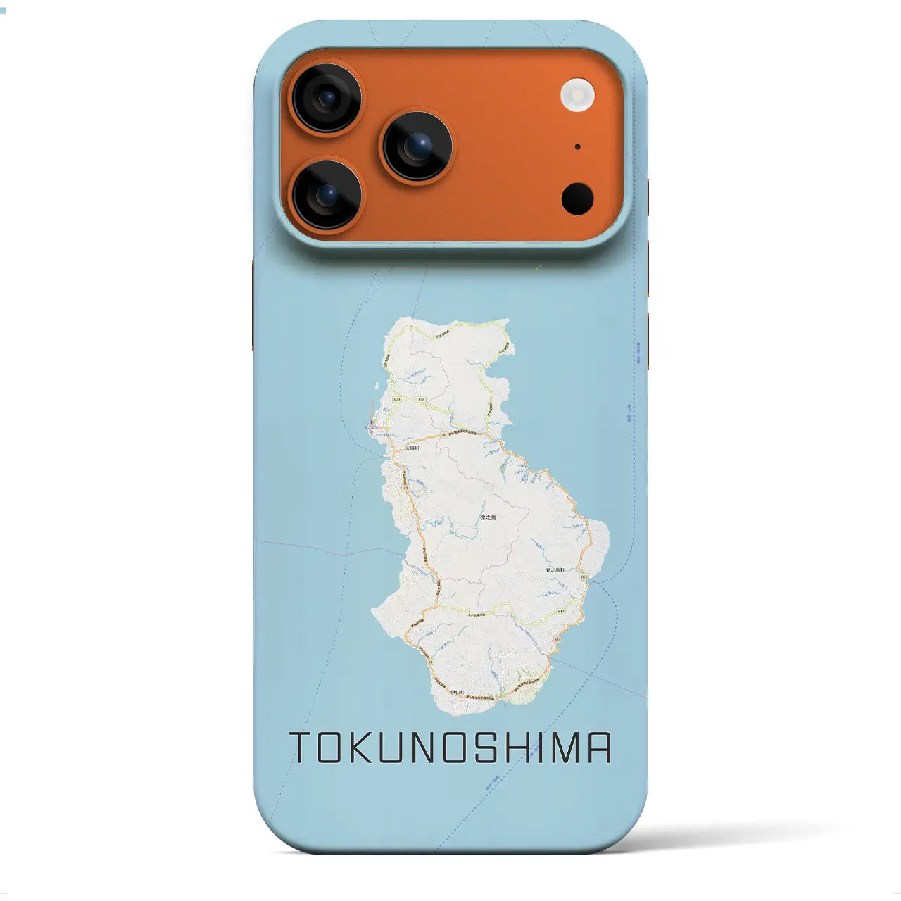 【徳之島（鹿児島県）】地図柄iPhoneケース（バックカバータイプ）
