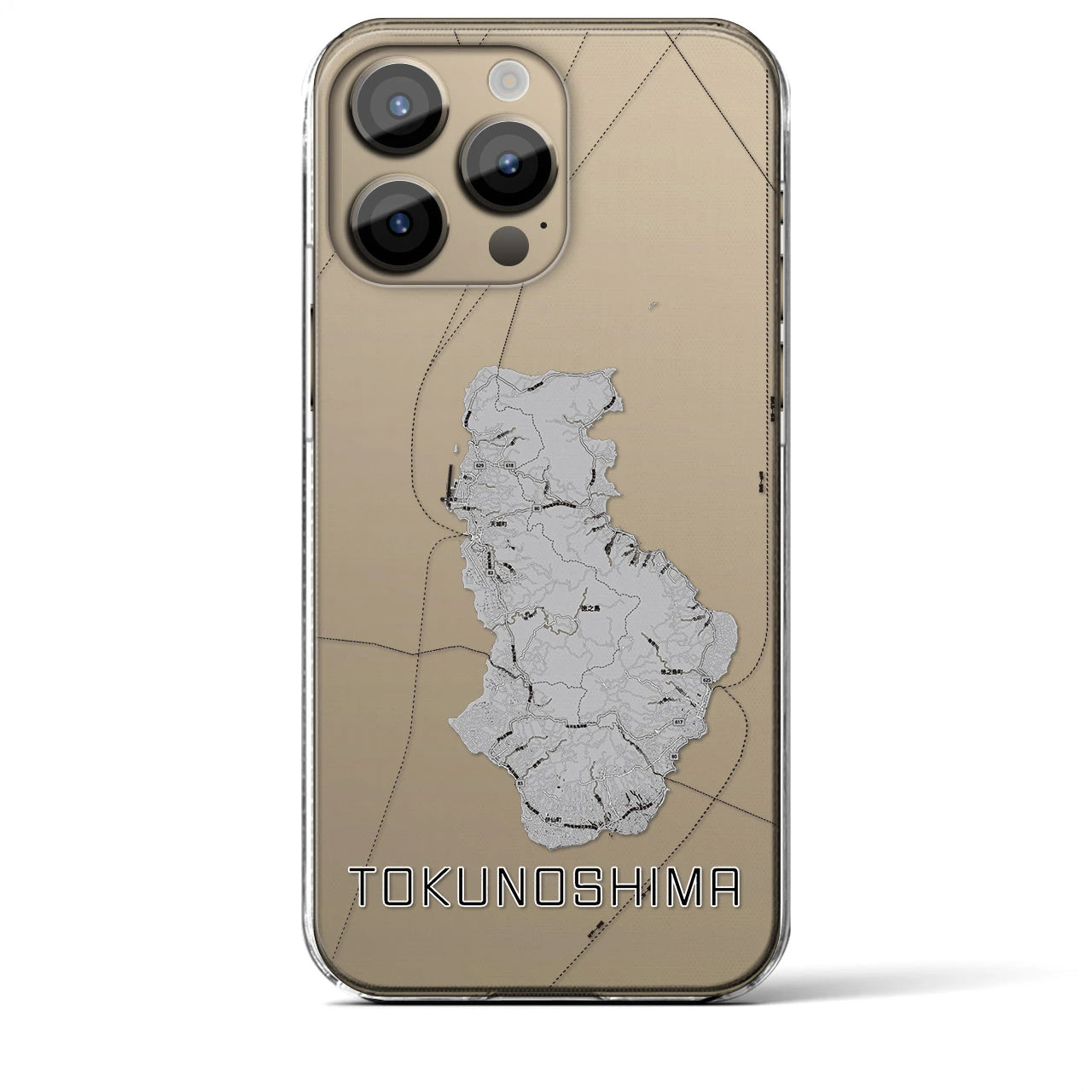 【徳之島（鹿児島県）】地図柄iPhoneケース（クリアタイプ）