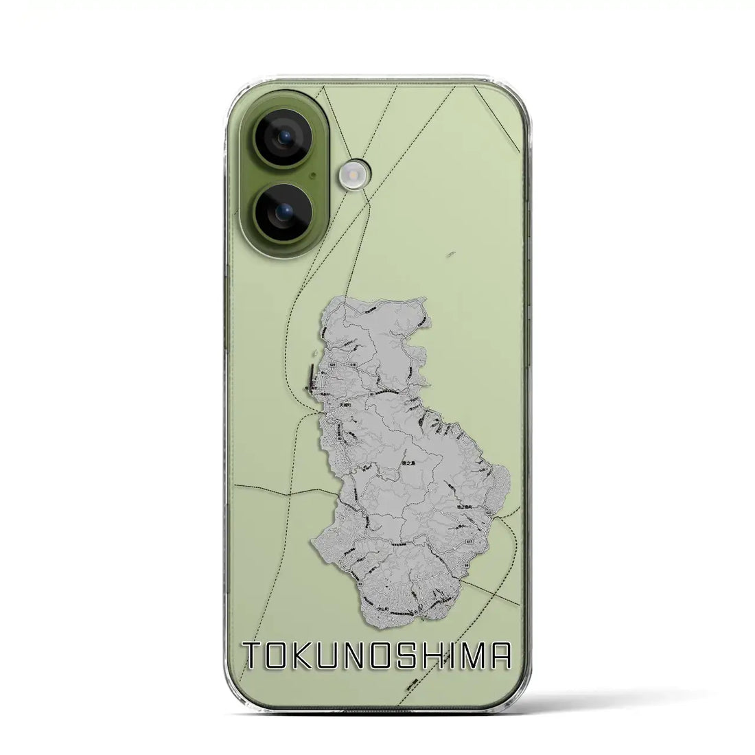 【徳之島（鹿児島県）】地図柄iPhoneケース（クリアタイプ）モノトーン・iPhone 17 Pro Max 用