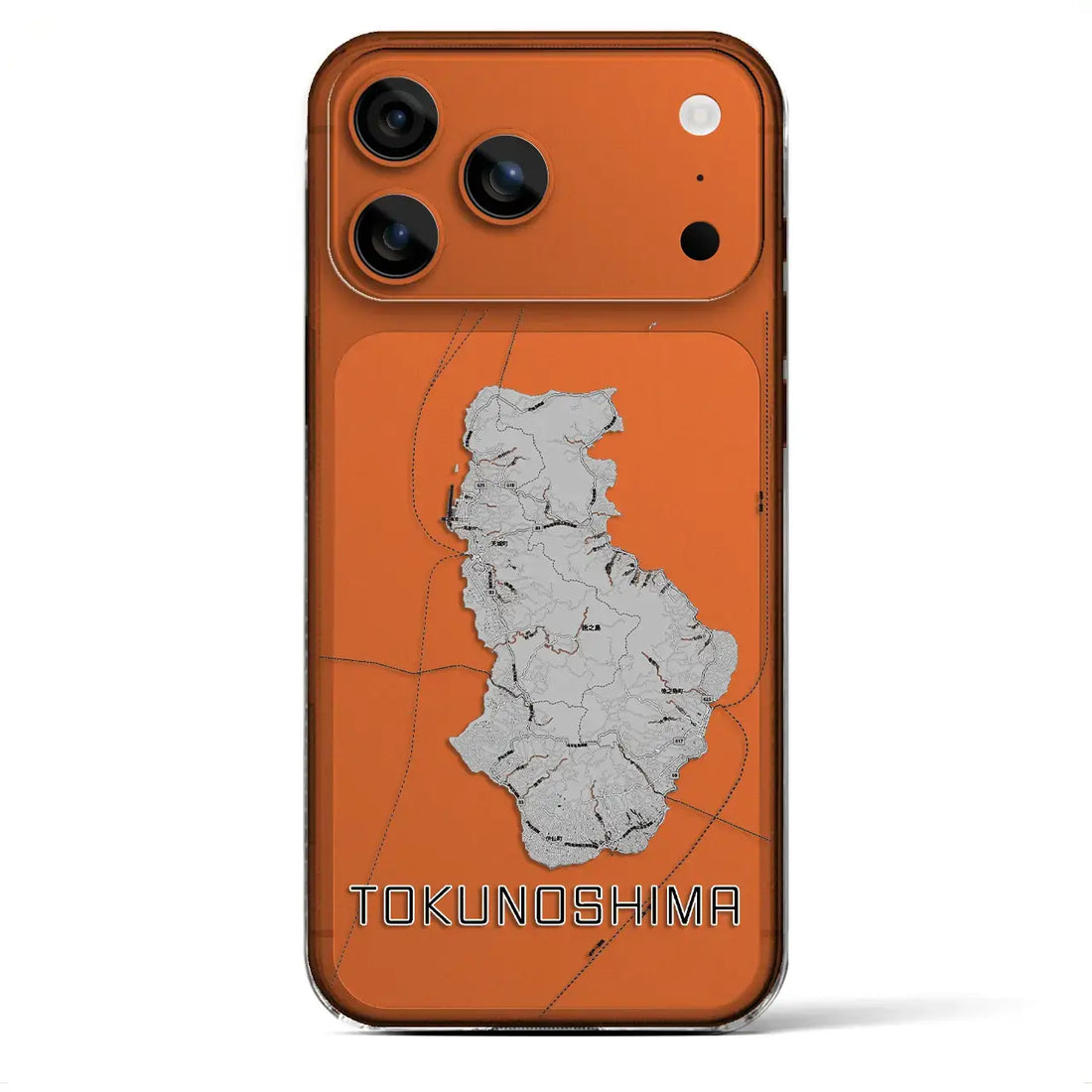 【徳之島（鹿児島県）】地図柄iPhoneケース（クリアタイプ）モノトーン・iPhone 17 Pro Max 用