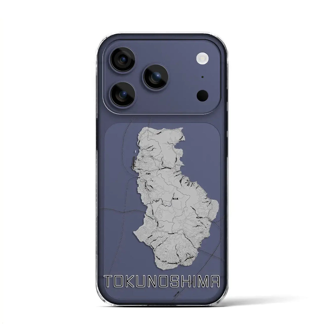 【徳之島（鹿児島県）】地図柄iPhoneケース（クリアタイプ）