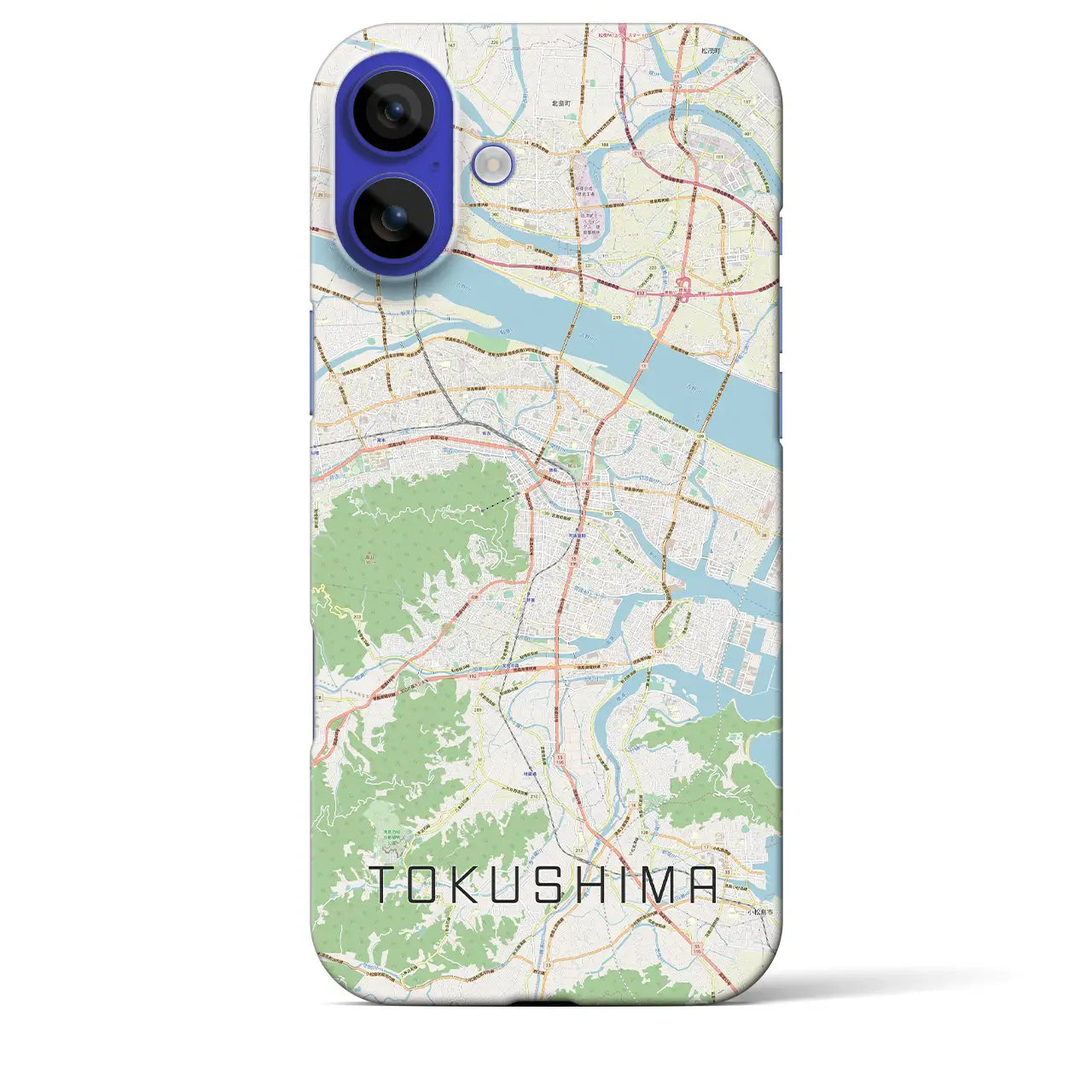 【徳島（徳島県）】地図柄iPhoneケース（バックカバータイプ）ナチュラル・iPhone 16 Pro Max 用