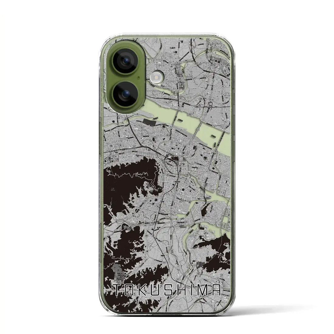 【徳島（徳島県）】地図柄iPhoneケース（クリアタイプ）モノトーン・iPhone 17 Pro Max 用