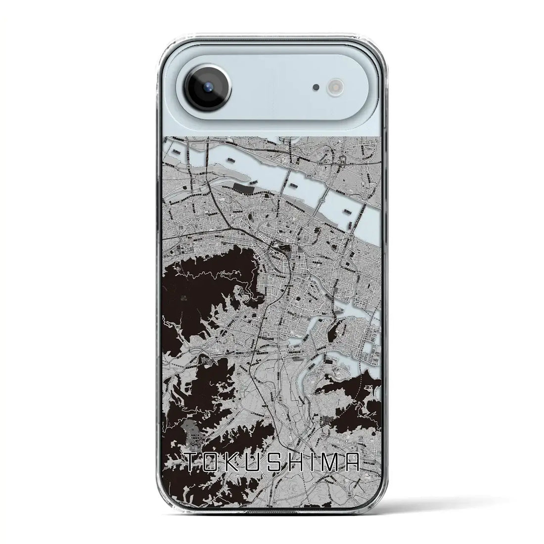 【徳島（徳島県）】地図柄iPhoneケース（クリアタイプ）モノトーン・iPhone 17 Pro Max 用