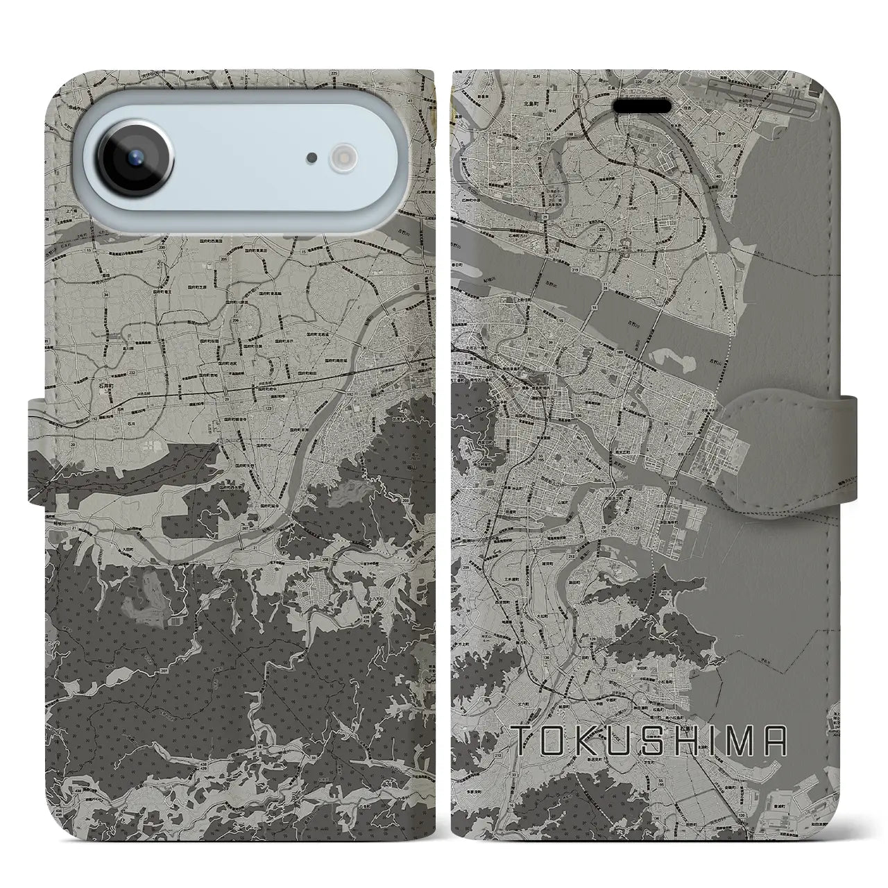 【徳島（徳島県）】地図柄iPhoneケース（手帳タイプ）