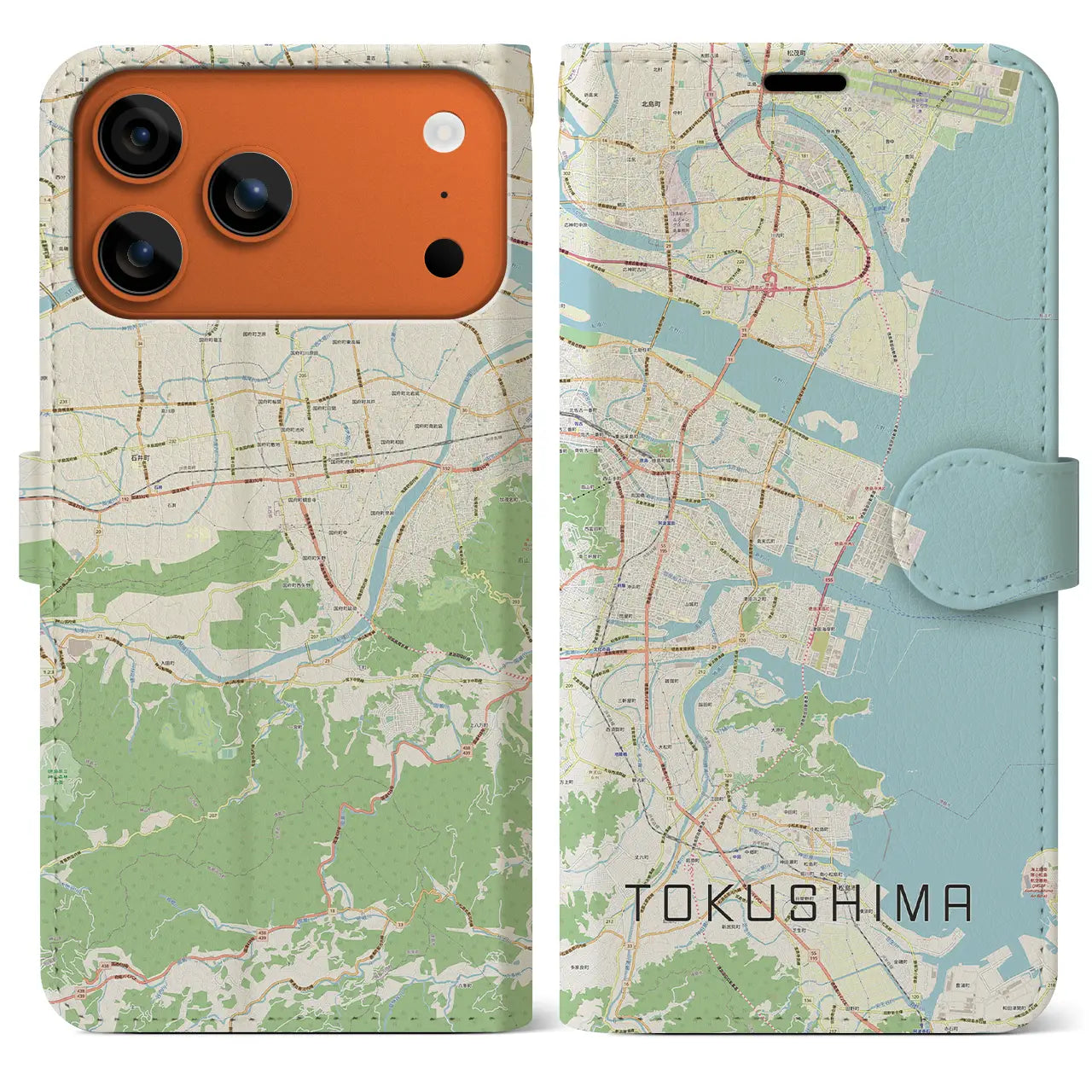 【徳島（徳島県）】地図柄iPhoneケース（手帳タイプ）
