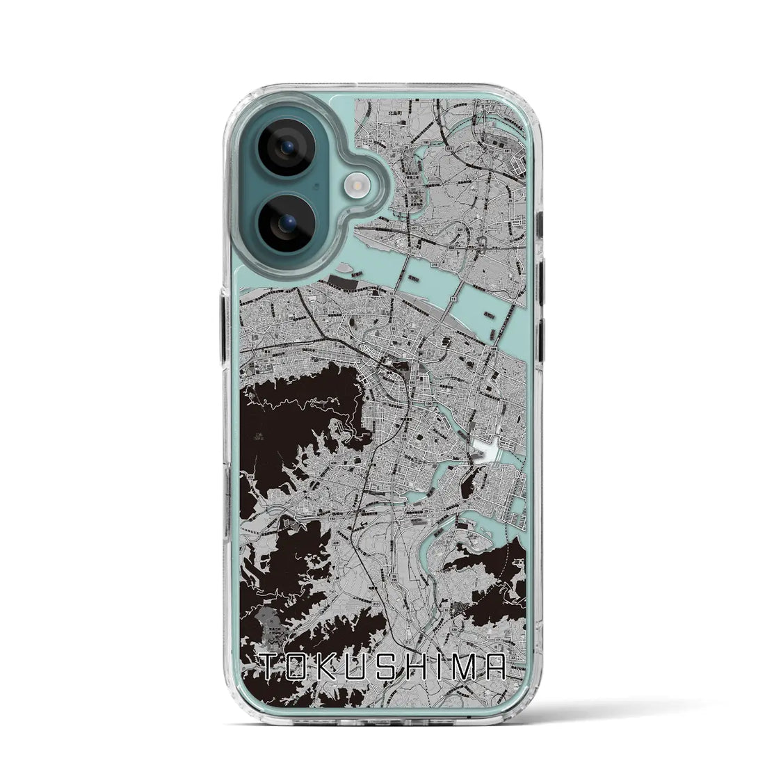 【徳島(徳島県)】地図柄iPhoneケース(MagSafeタイプ)モノトーン・iPhone 16 Pro 用