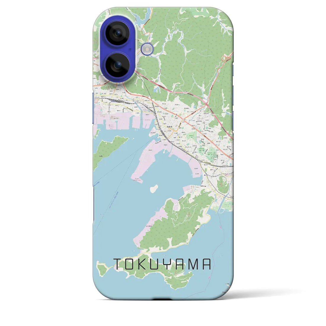 【徳山（山口県）】地図柄iPhoneケース（バックカバータイプ）ナチュラル・iPhone 16 Pro Max 用