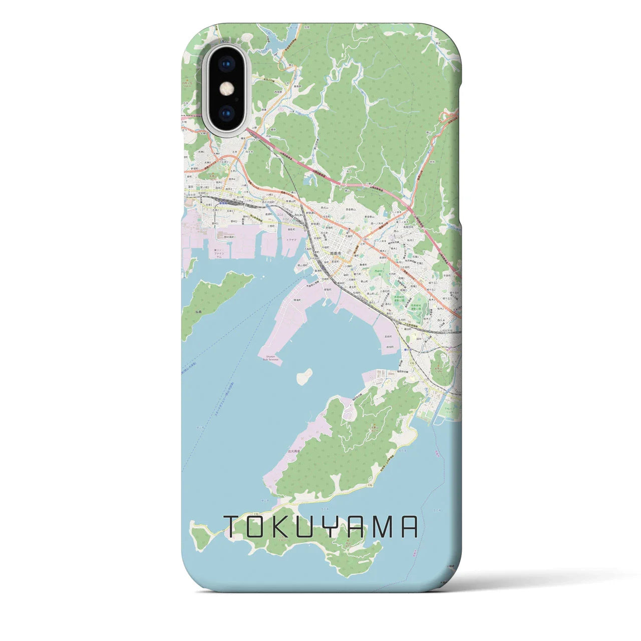 【徳山（山口県）】地図柄iPhoneケース（バックカバータイプ）