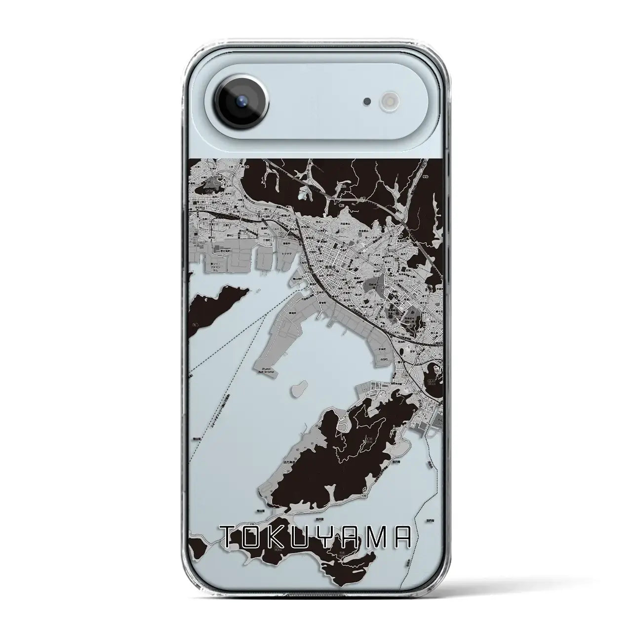 【徳山（山口県）】地図柄iPhoneケース（クリアタイプ）モノトーン・iPhone 17 Pro Max 用