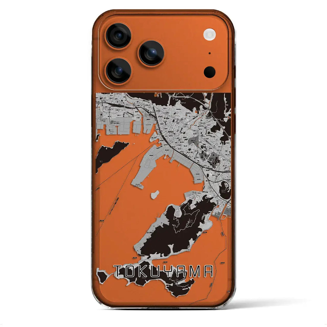 【徳山（山口県）】地図柄iPhoneケース（クリアタイプ）モノトーン・iPhone 17 Pro Max 用