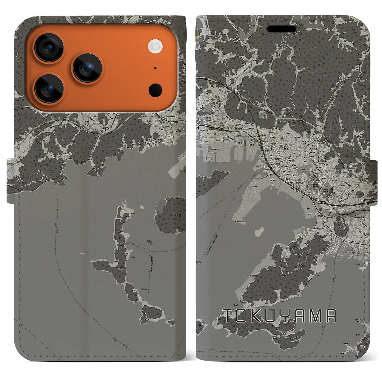 【徳山（山口県）】地図柄iPhoneケース（手帳タイプ）