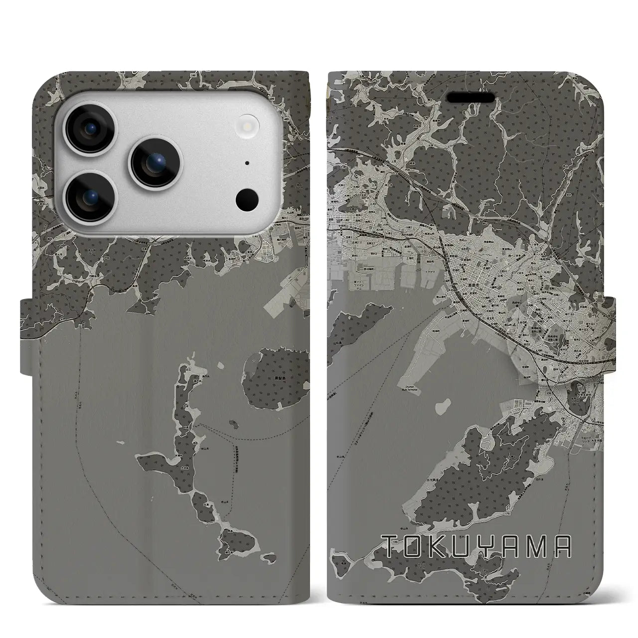 【徳山（山口県）】地図柄iPhoneケース（手帳タイプ）
