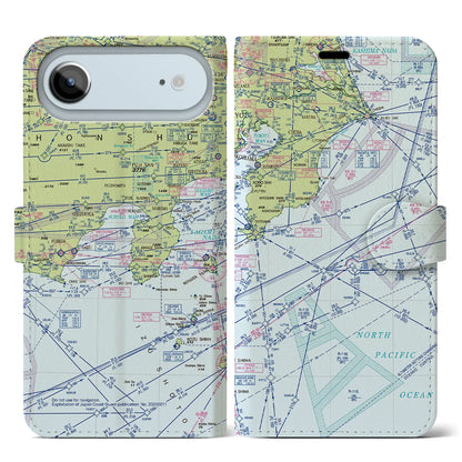 【東京航空図（東京都）】航空図iPhoneケース（手帳タイプ）