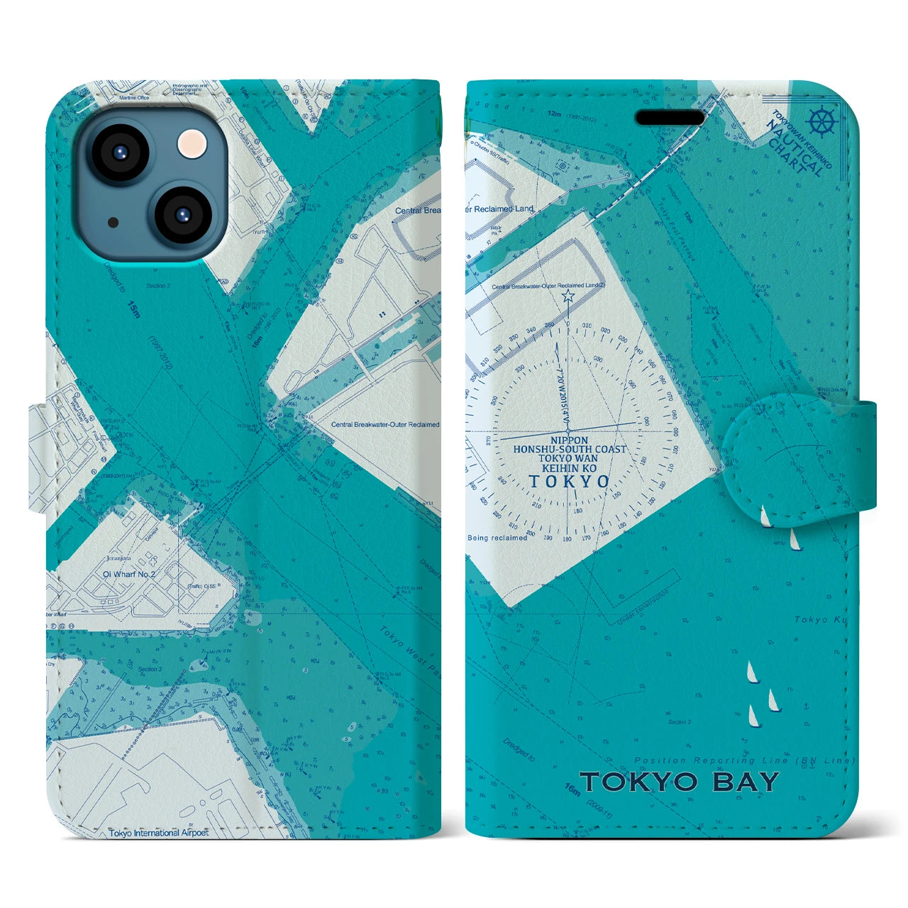 【東京港（東京都）】海図iPhoneケース（手帳タイプ）