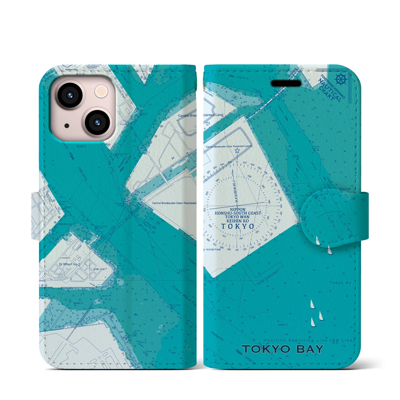 【東京港（東京都）】海図iPhoneケース（手帳タイプ）