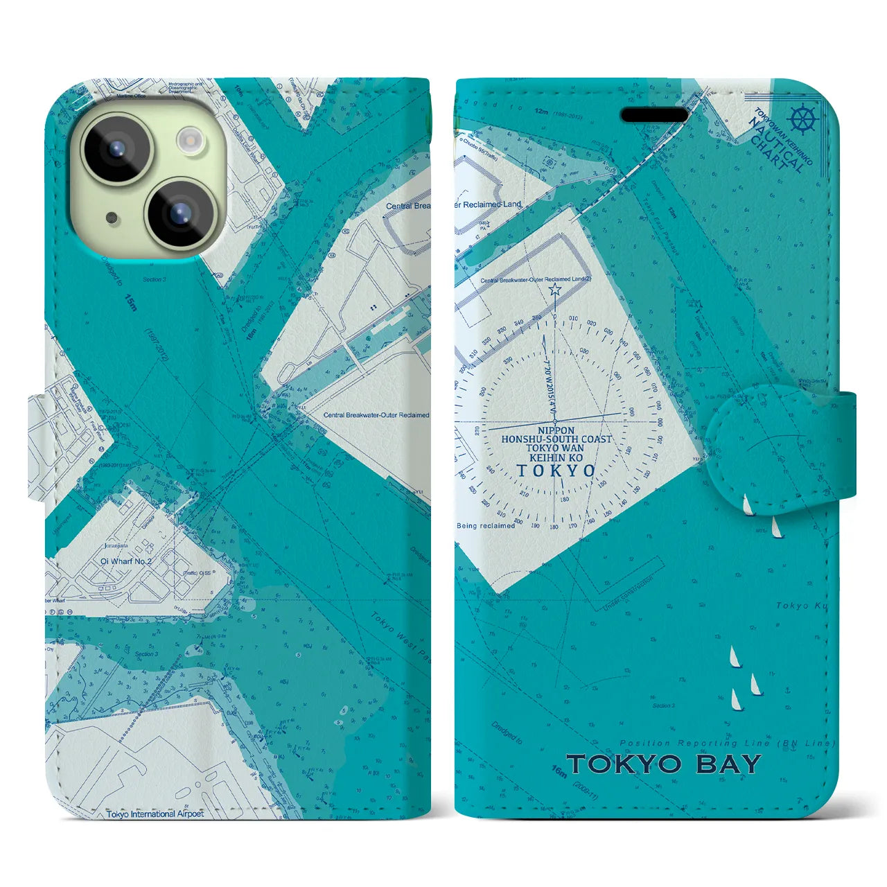 【東京港（東京都）】海図iPhoneケース（手帳タイプ）