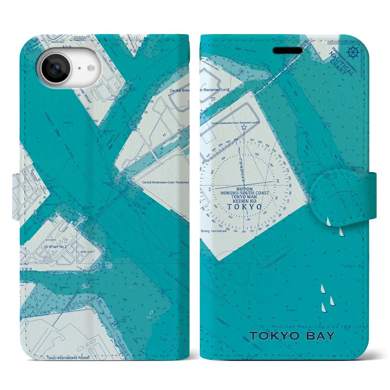 【東京港（東京都）】海図iPhoneケース（手帳タイプ）