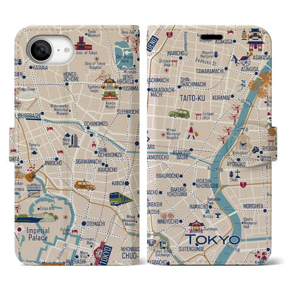 【東京都心東部】イラストマップiPhoneケース（手帳タイプ）