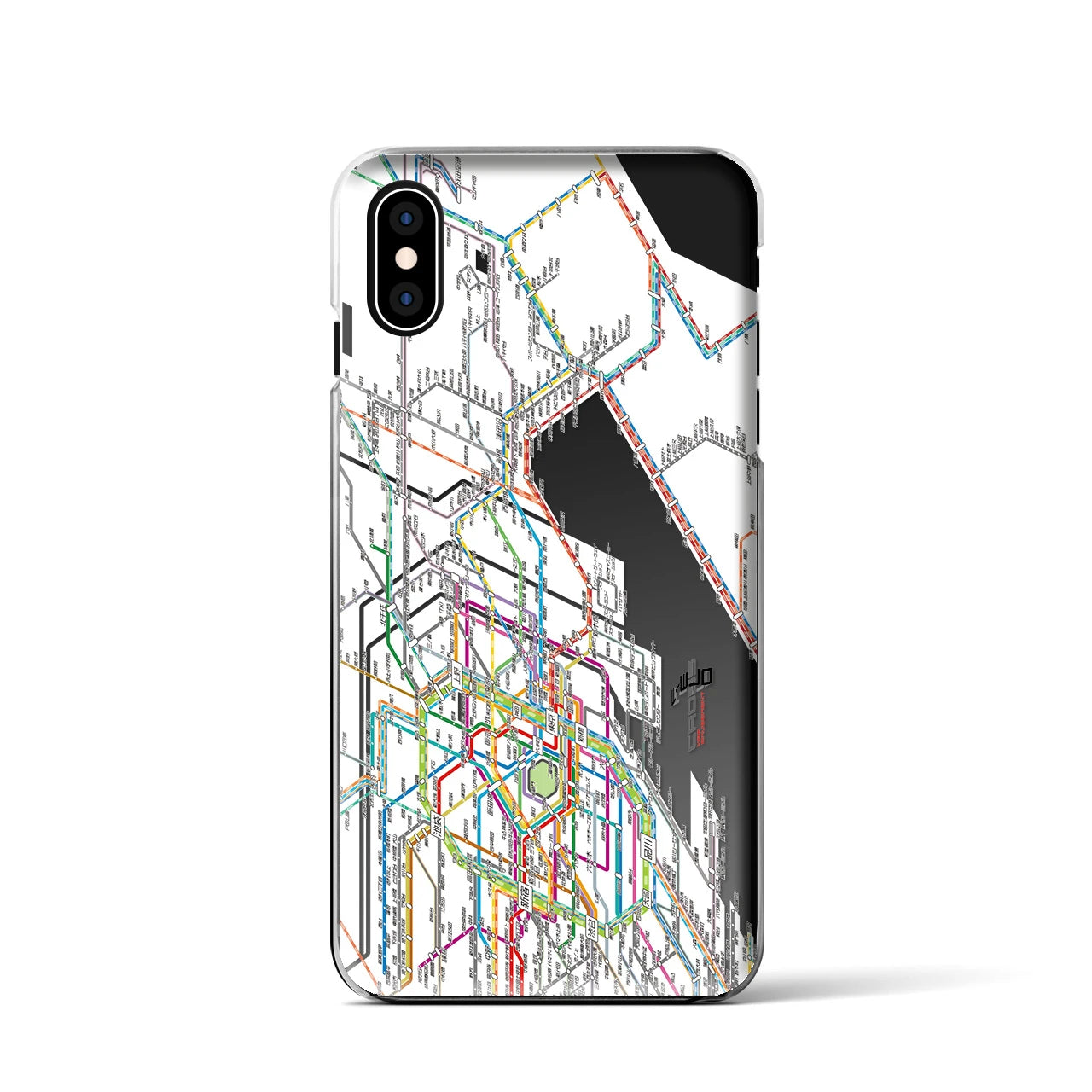 【東京東部路線図（東京都）】路線図iPhoneケース（クリアタイプ）ホワイト・iPhone XS / X 用