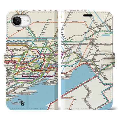【東京東部路線図（東京都）】路線図iPhoneケース（手帳タイプ）