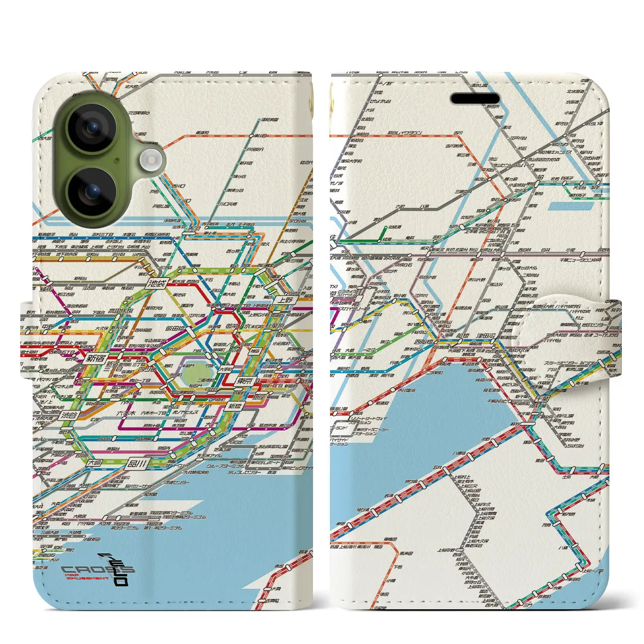 【東京東部路線図（東京都）】路線図iPhoneケース（手帳タイプ）