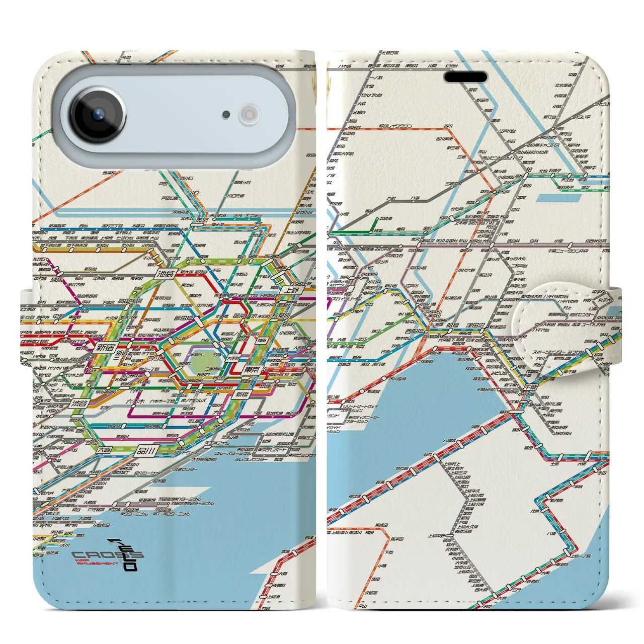 【東京東部路線図（東京都）】路線図iPhoneケース（手帳タイプ）