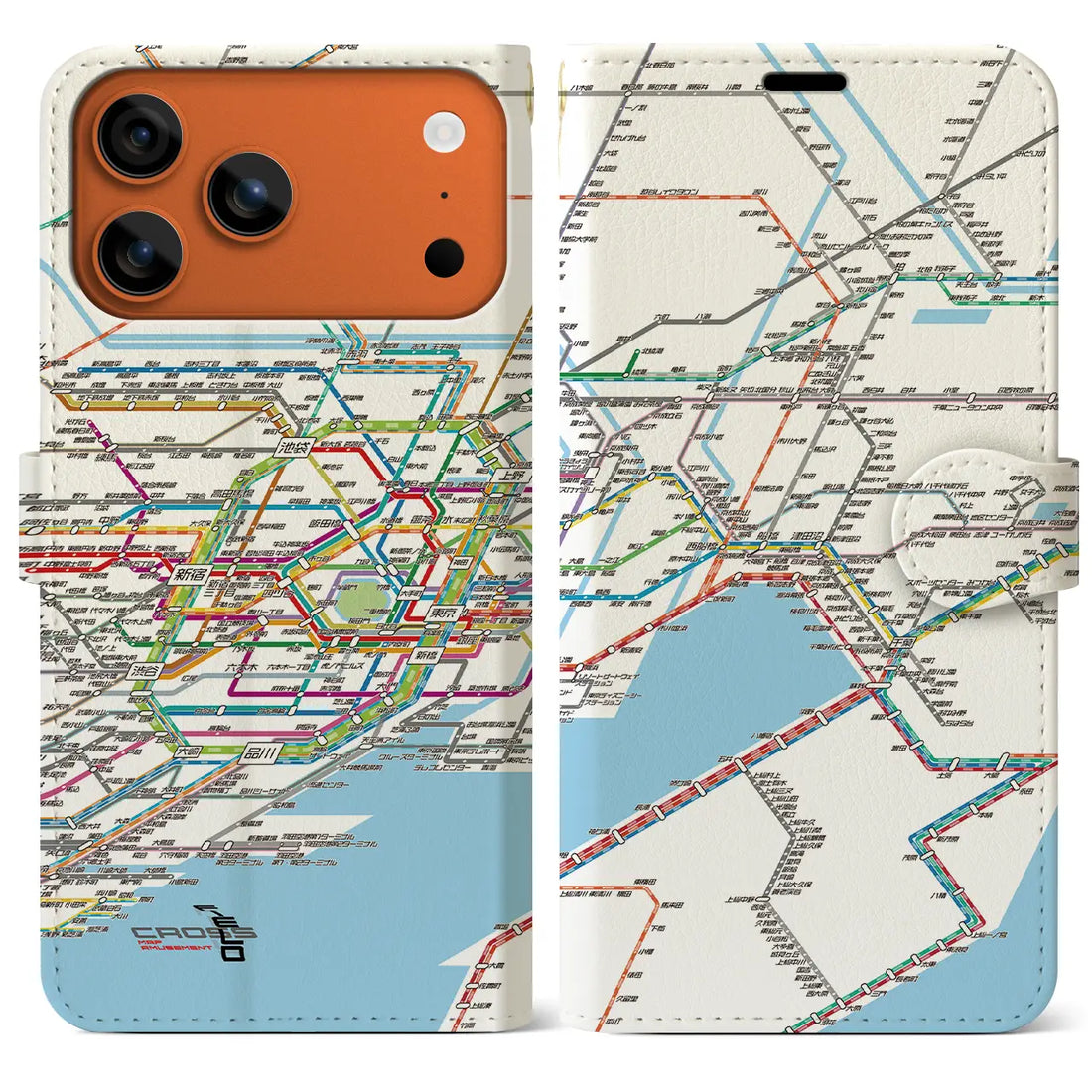 【東京東部路線図（東京都）】路線図iPhoneケース（手帳タイプ）