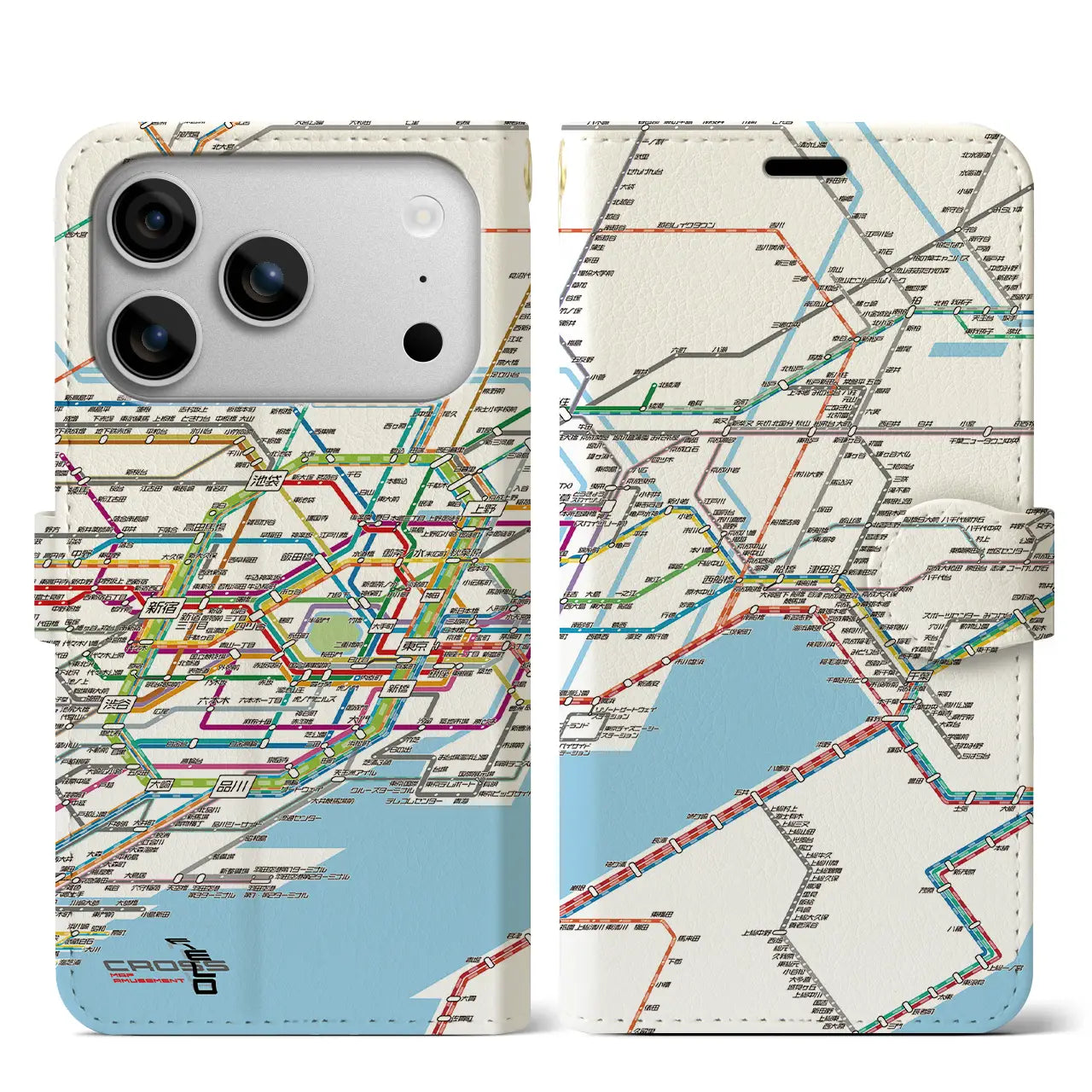 【東京東部路線図（東京都）】路線図iPhoneケース（手帳タイプ）ホワイト・iPhone 17 Pro Max 用