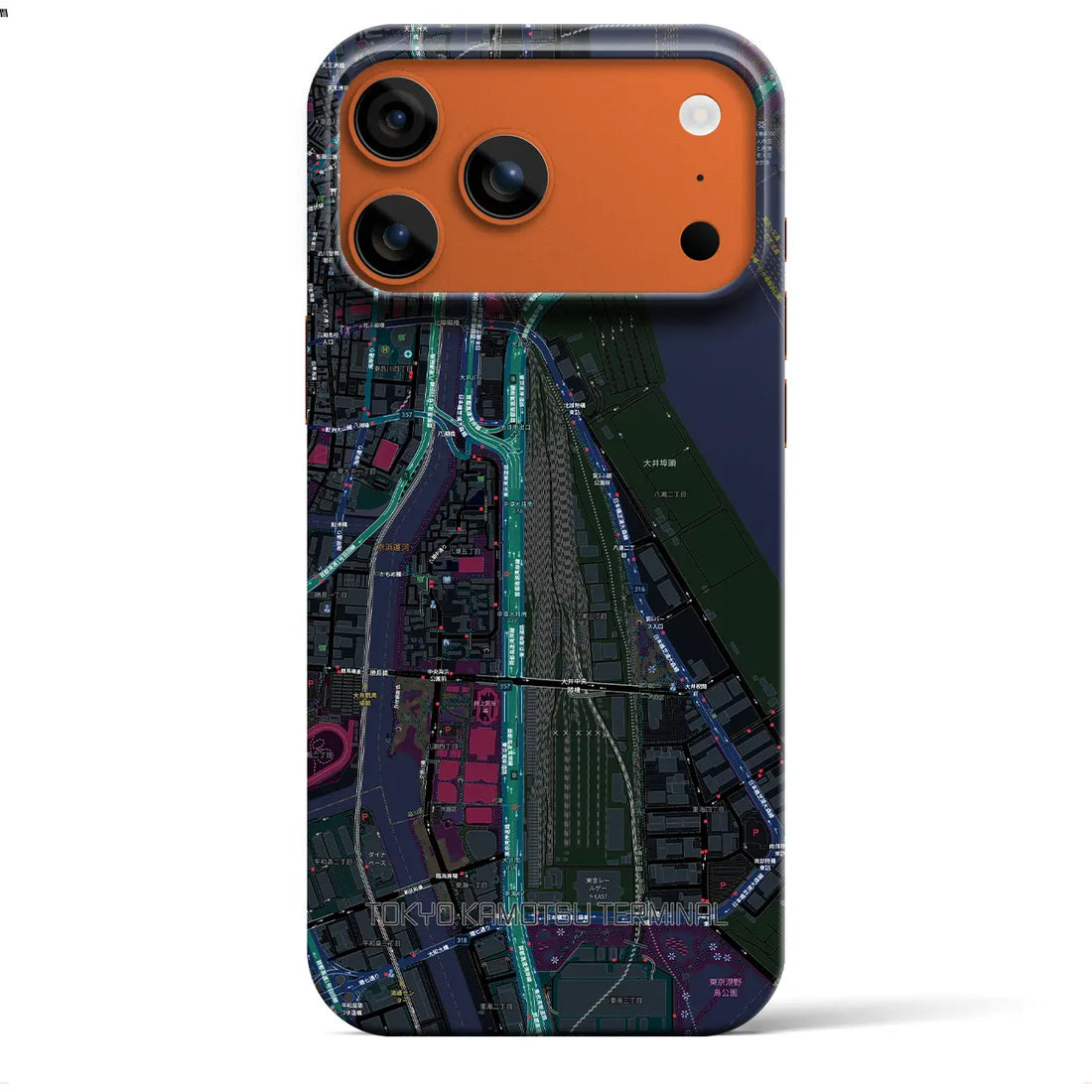 【東京貨物ターミナル（東京都）】地図柄iPhoneケース（バックカバータイプ）