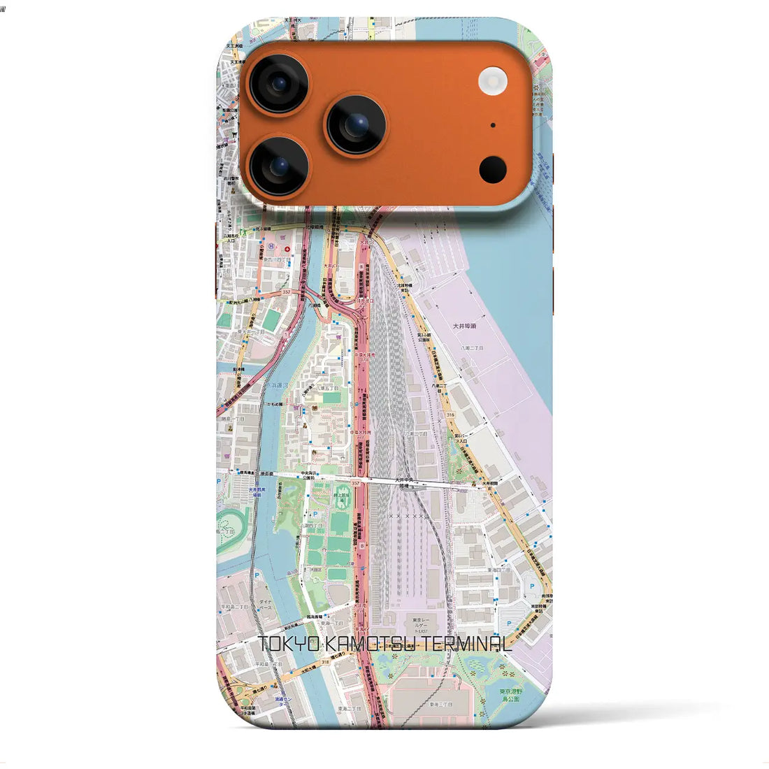 【東京貨物ターミナル（東京都）】地図柄iPhoneケース（バックカバータイプ）ナチュラル・iPhone 17 Pro Max 用
