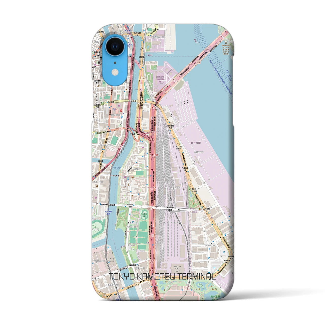 【東京貨物ターミナル】地図柄iPhoneケース（バックカバータイプ・ナチュラル）iPhone XR 用